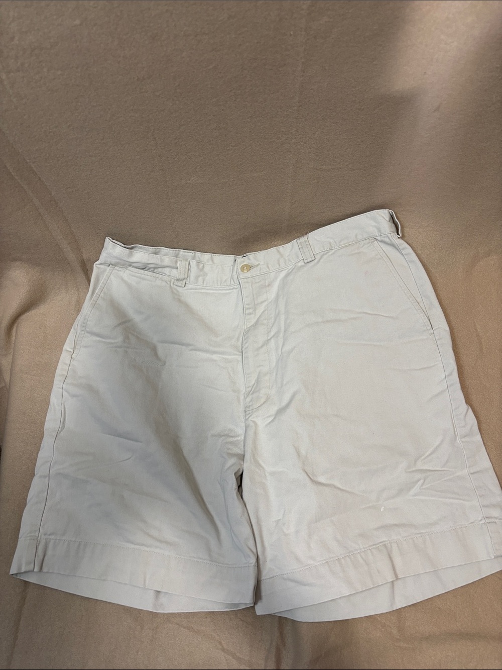 Ralph Lauren Men’s White Flat Front Cotton Shorts Sz 38 VGUC